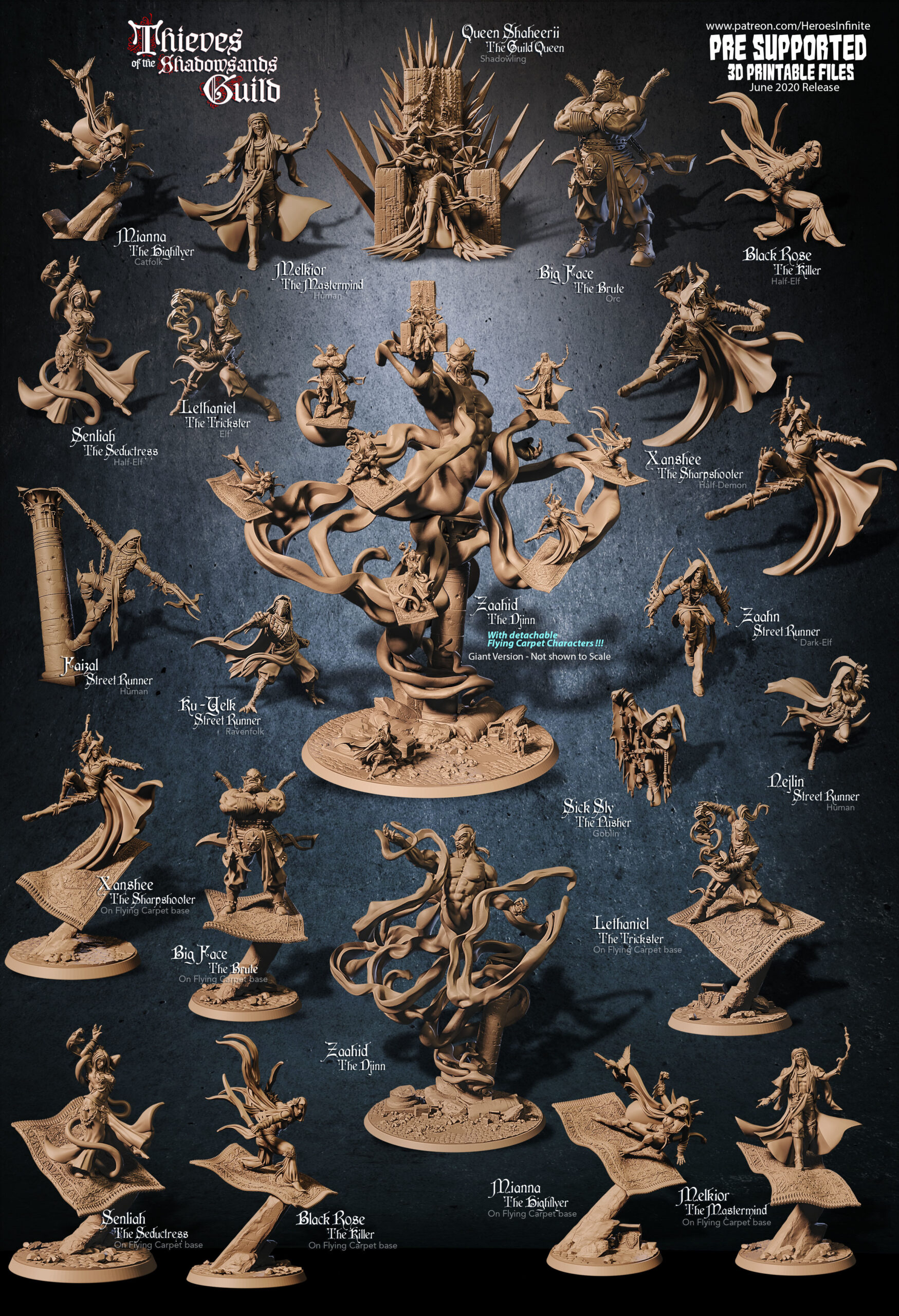 RH工作室2020年6月暗影盗贼战棋桌游3D打印模型stl手办高精素材