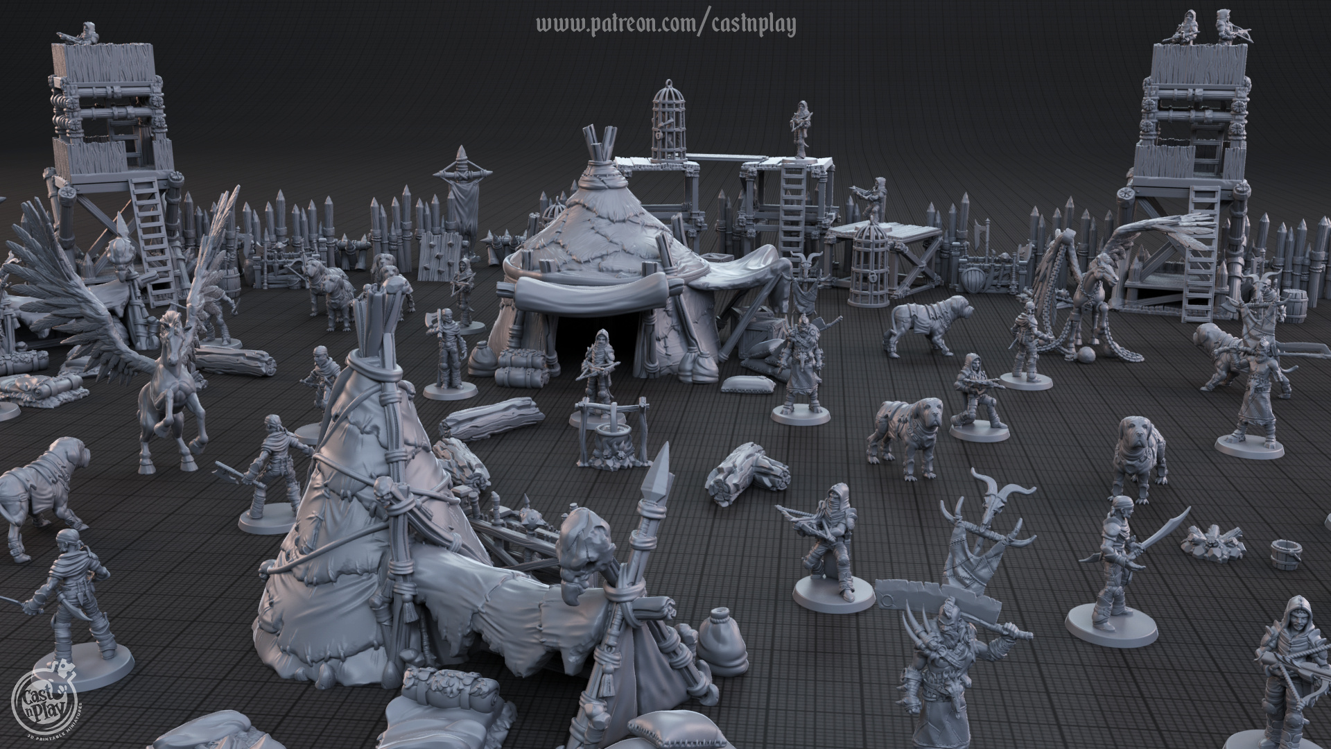 土匪帮合集棋子桌游3D打印模型CastNPlay数据stl高精素材