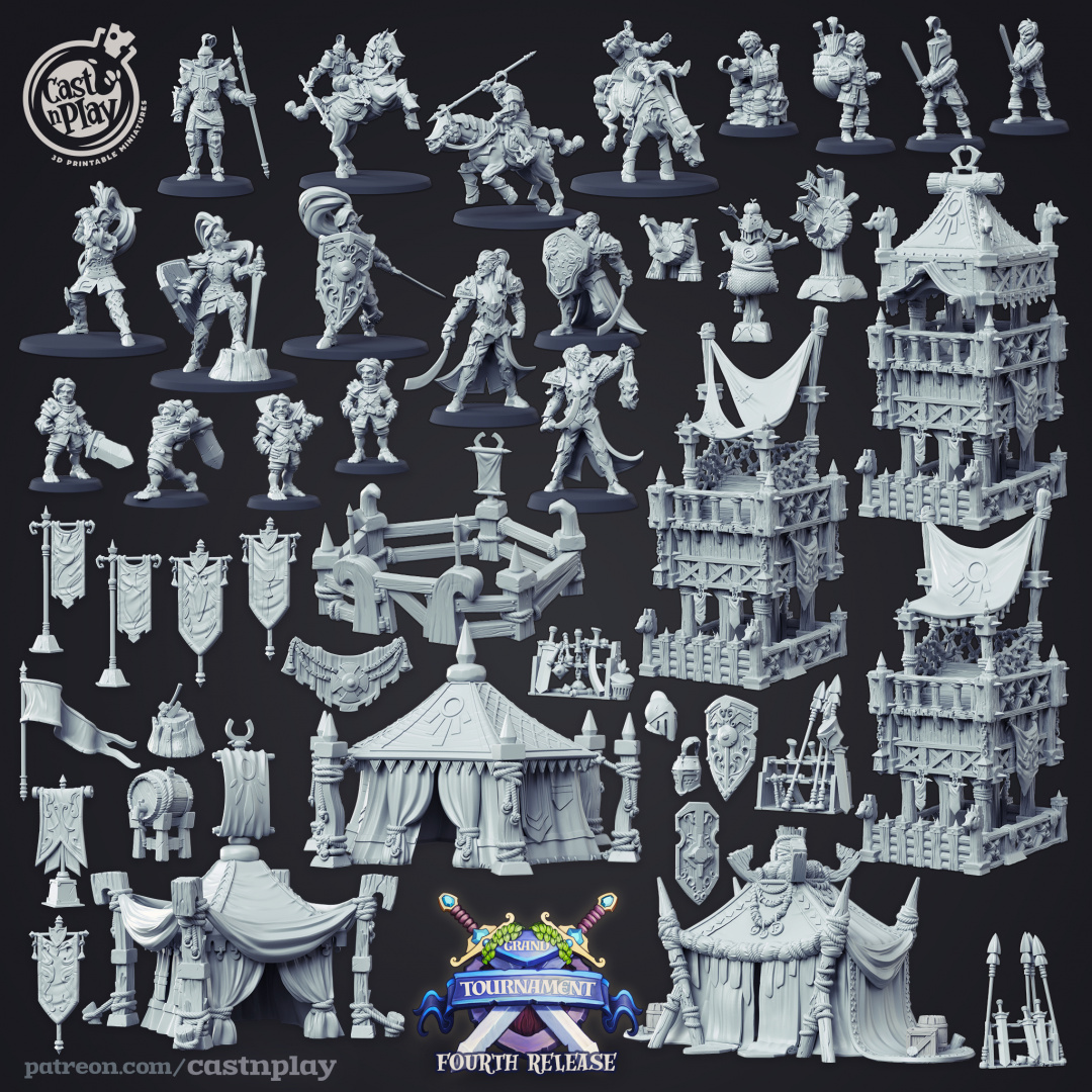 壮烈战争合集棋子桌游3D打印模型CastNPlay数据stl高精素材