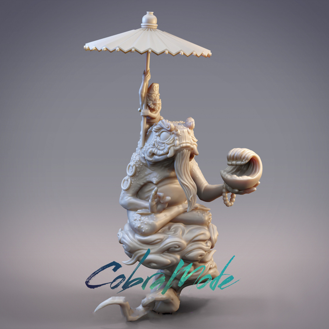 国风蝾螈青蛙仙人模型图纸 3D打印树脂定制服务ZB犀牛圆雕STL文件