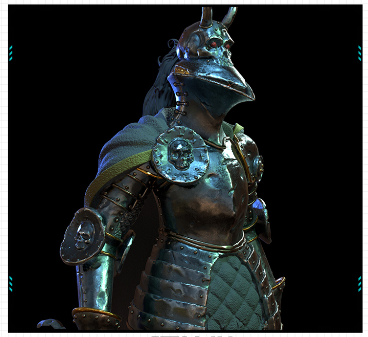 战锤黑奴混沌瓦兰卫队死亡骑士雕像 3D打印模型图纸白模STL文件