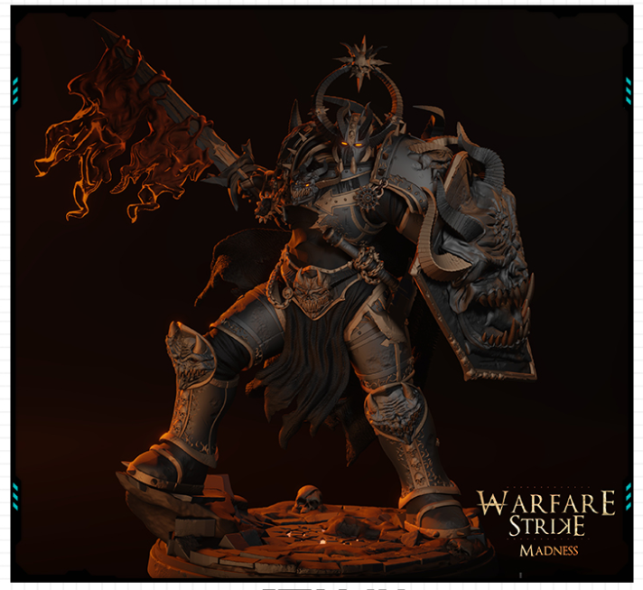 游戏战争盔甲狂战士战斗姿态雕像 3D打印模型图纸白模定制STL文件