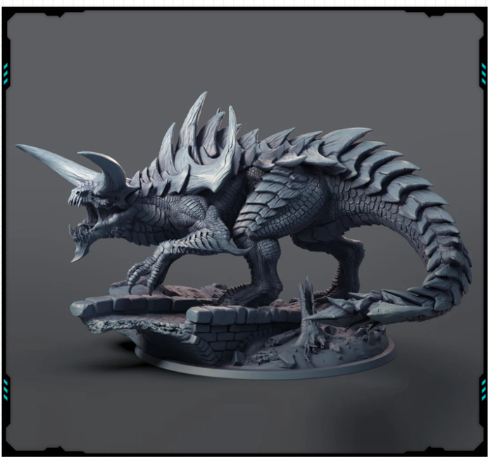 游戏龙与地下城探路者异化恐龙 3D打印模型图纸白模定制STL文件