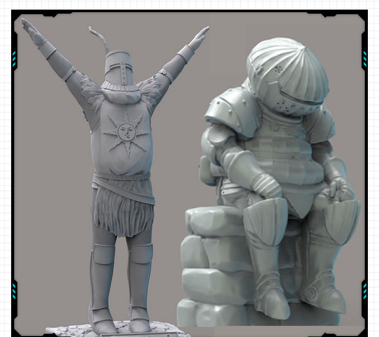 游戏黑暗之魂洋葱骑士全身像 3D打印模型图纸白模定制STL文件