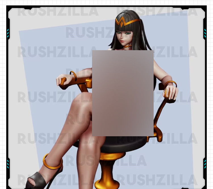 游戏火焰纹章觉醒女法师坐姿手办 3D打印模型图纸白模定制STL文件