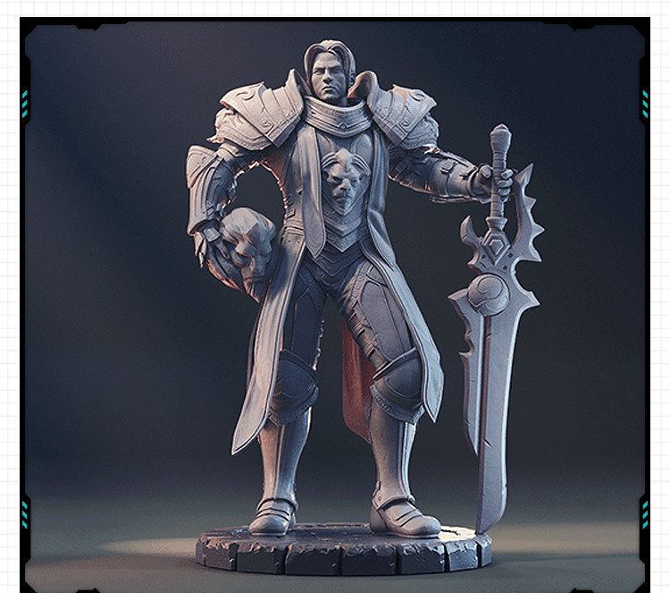 魔兽世界安杜因·乌瑞恩站姿雕像 3D打印模型图纸白模定制STL文件