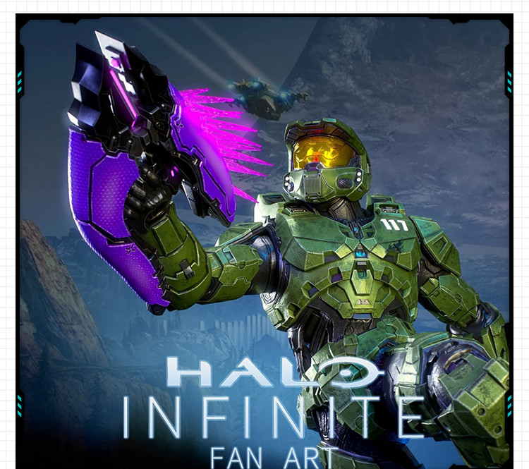 游戏光环5无限战斗姿势雕像手办 3D打印模型图纸白模定制STL文件