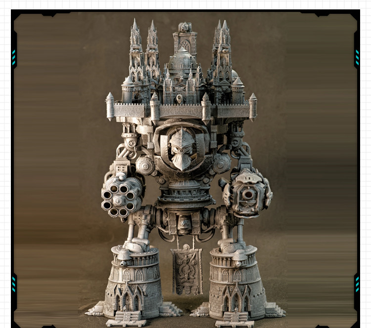 神之机械战锤40K帝皇泰坦武器堡垒3D打印模型图纸白模定制STL文件