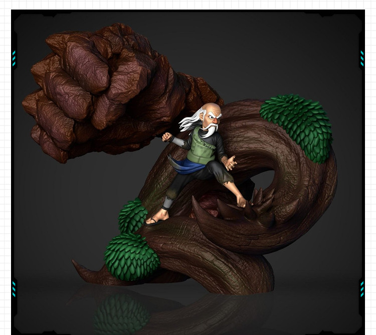 动漫火影忍者三代土影大野木雕像 3D打印模型图纸白模定制STL文件