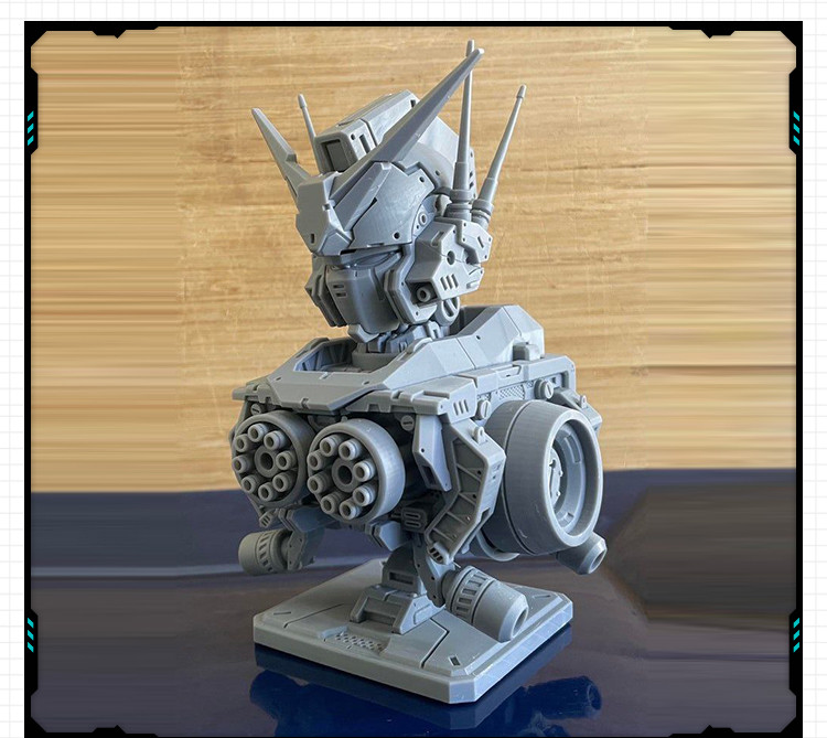 动漫高达机甲胸像重炮手机械机体 3D打印模型图纸白模定制STL文件