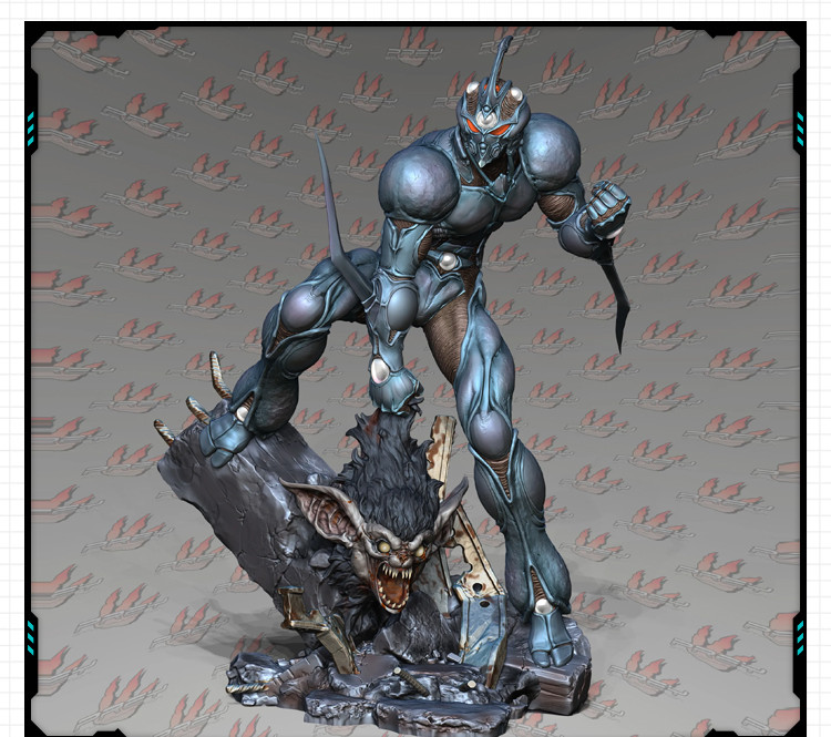 经典动漫强殖装甲凯普雕像手办 3D打印模型图纸白模定制STL文件