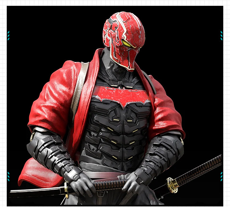 元宇宙赛博朋克盔甲持刀武士手办 3D打印模型图纸白模定制STL文件