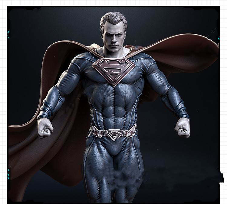 DC超级英雄超人经典造型站姿雕像 3D打印模型图纸白模定制STL文件