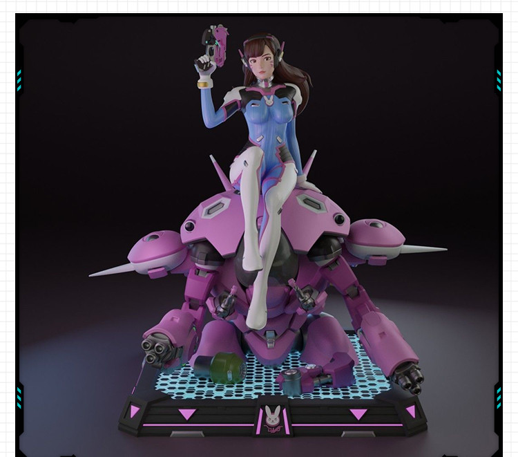 守望先锋DVA坐姿含河蟹版本手办 3D打印模型图纸白模定制STL文件