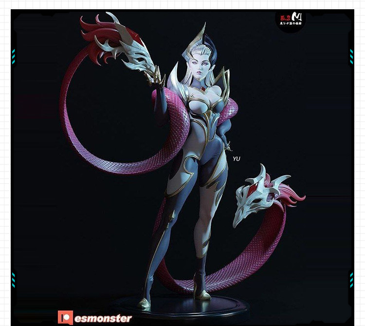 游戏角色伊芙琳魔女皮肤站姿摆件手办 3D打印模型图纸白模定制STL