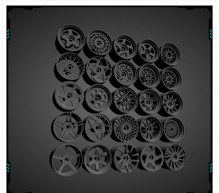 微缩汽车轮毂模型合集手办 3D打印模型图纸白模定制STL文件