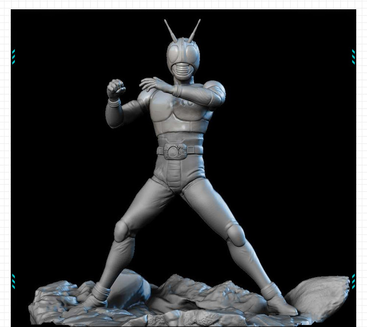特摄电视剧中的假面骑士black 3D打印模型图纸白模定制STL文件