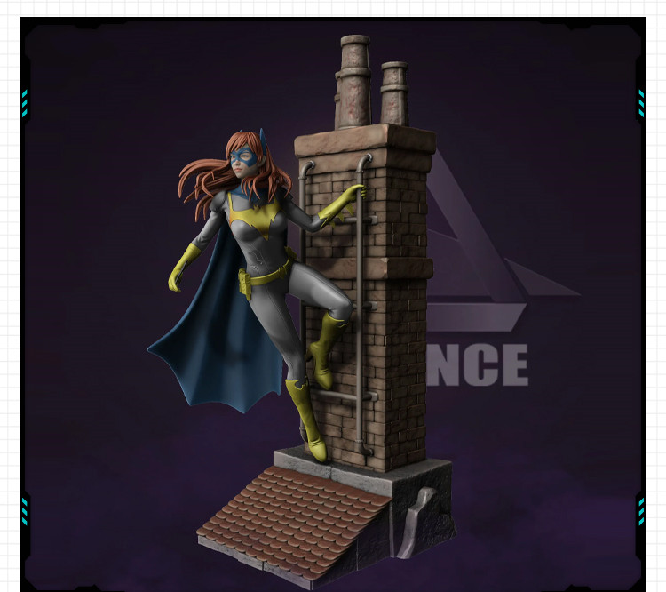 DC超级英雄蝙蝠侠屋顶女孩手办 3D打印模型图纸白模定制STL文件