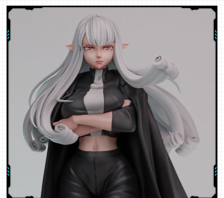 动漫游戏精灵族少女带和谐版手办 3D打印模型图纸白模定制STL文件