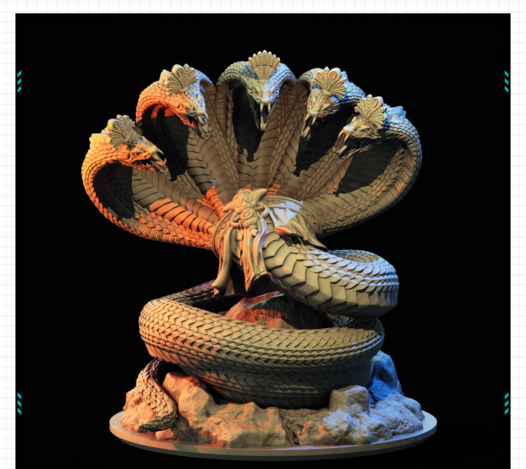 印度神明蛇身舍沙那伽之王模型 3D打印模型图纸白模定制STL文件