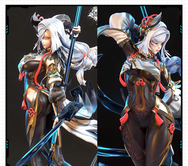 游戏原神角色申鹤站姿手办 3D打印模型图纸白模定制STL文件