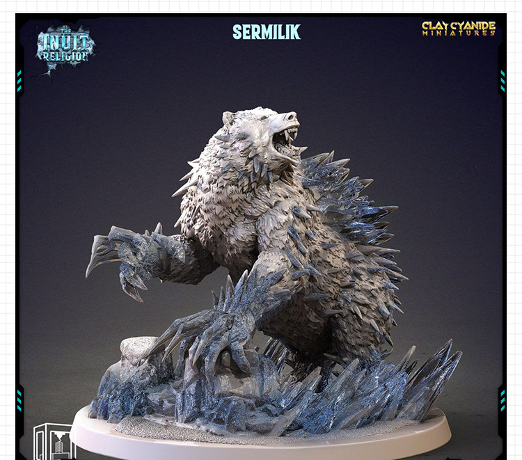 游戏怪物塞尔米利克雷暴熊雕像 3D打印模型图纸白模定制STL文件