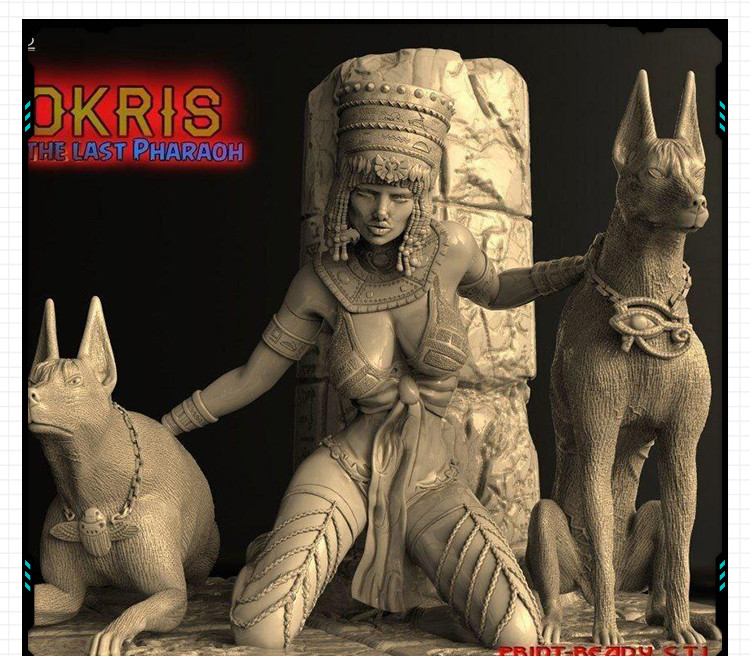 Nitokris最后一个法老场景摆件 3D打印模型图纸白模定制STL文件