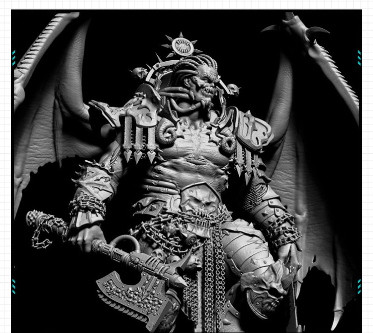 游戏反派BOSS亡灵战士手办 3D打印模型图纸白模定制STL文件