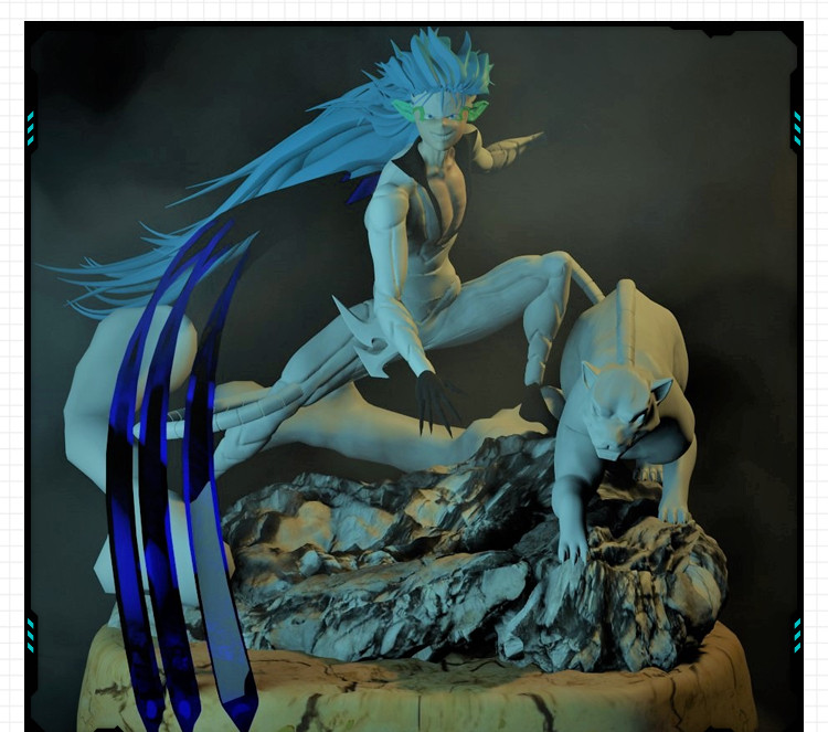 死神中的虚圈十刃葛力姆乔手办 3D打印模型图纸白模定制STL文件