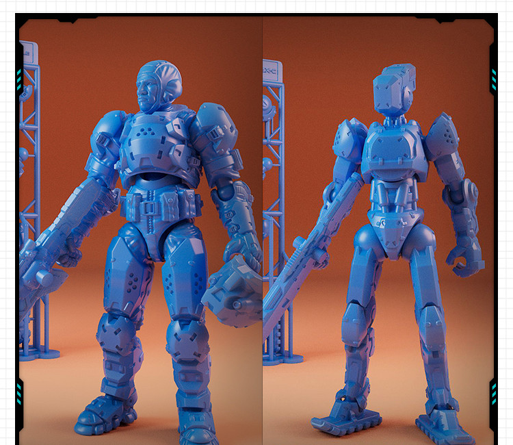 9款关节可动战士模型手办 3D打印模型图纸白模定制STL文件