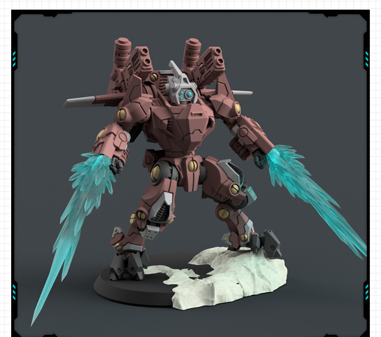 动漫游戏科幻机甲20-11海星机器人3D打印模型图纸白模定制STL文件