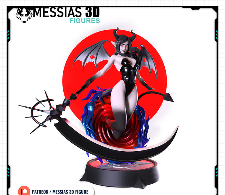 西方神话传说魅魔全身像手办 3D打印模型图纸白模定制STL文件