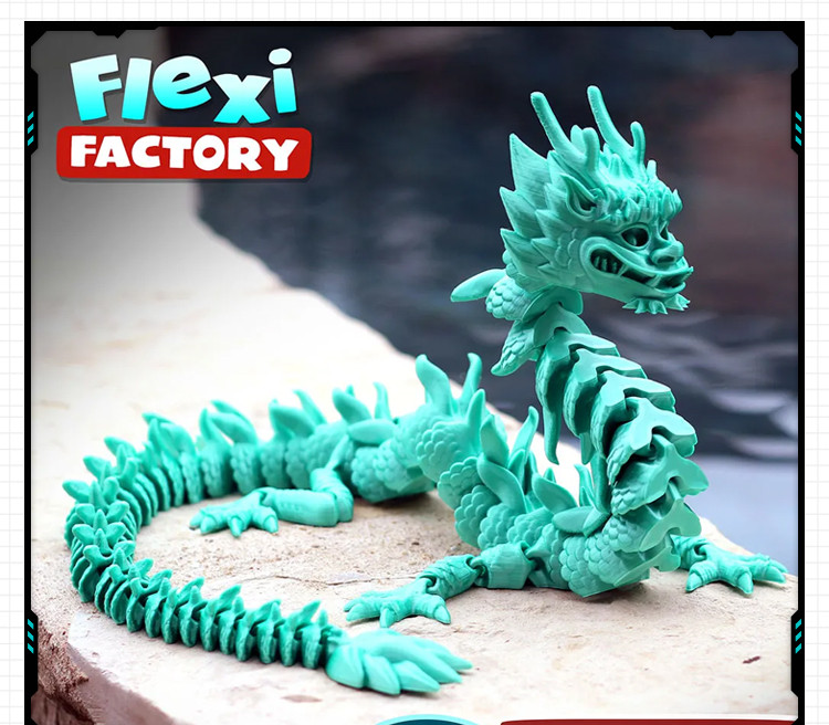关节可动神话十二生肖御龙摆件 3D打印模型图纸白模定制STL文件