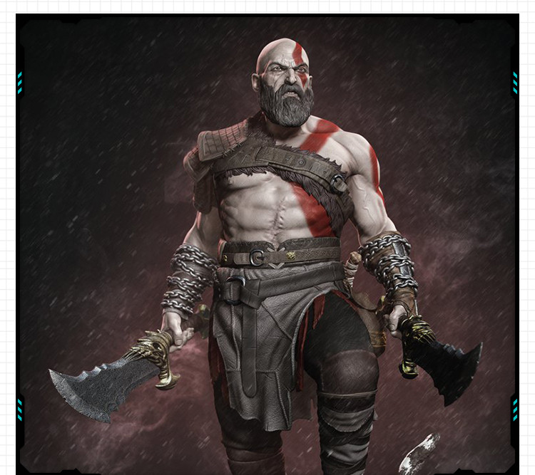 战神经典人物战神奎托斯雕像手办 3D打印模型图纸白模定制STL文件