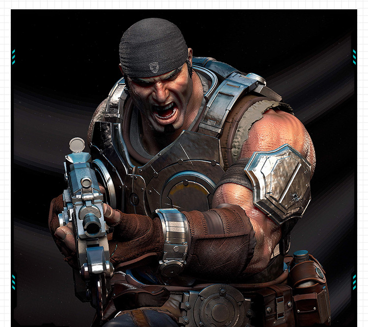 游戏战争机器马库斯战斗造型雕像 3D打印模型图纸白模定制STL文件