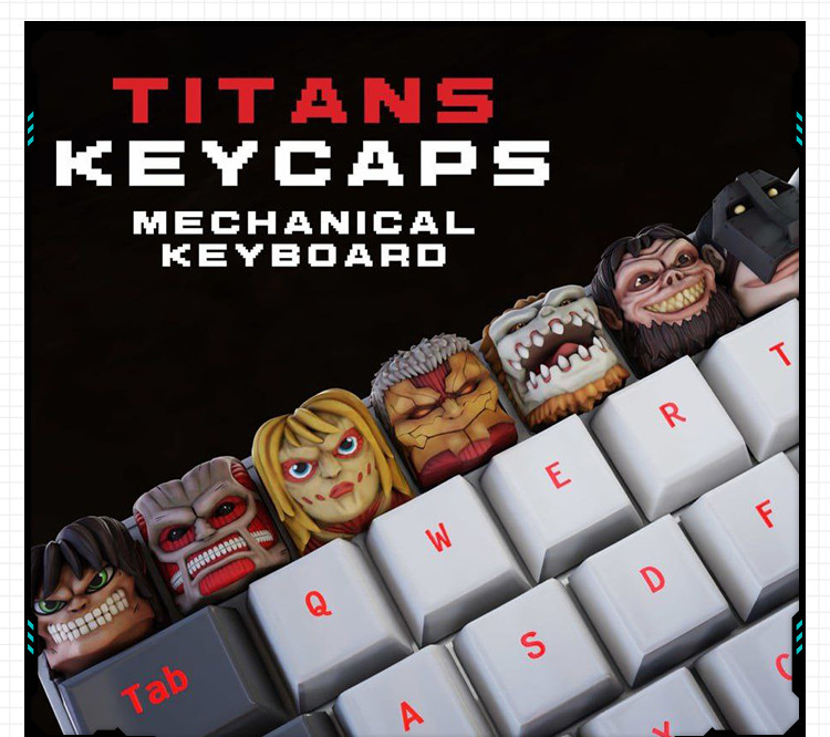 动漫进击的巨人键盘帽模型手办 3D打印模型图纸白模定制STL文件