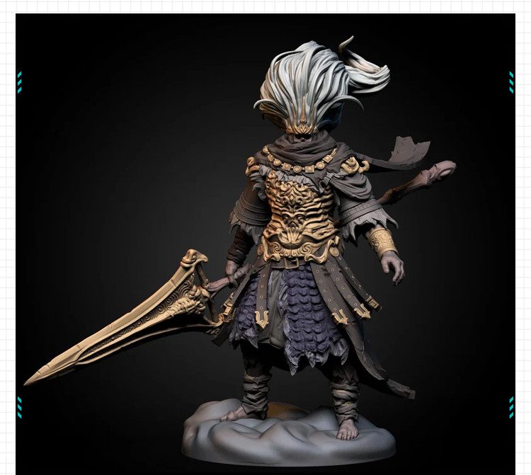 黑魂3隐藏BOSS无名之王2款手办 3D打印模型图纸白模定制STL文件
