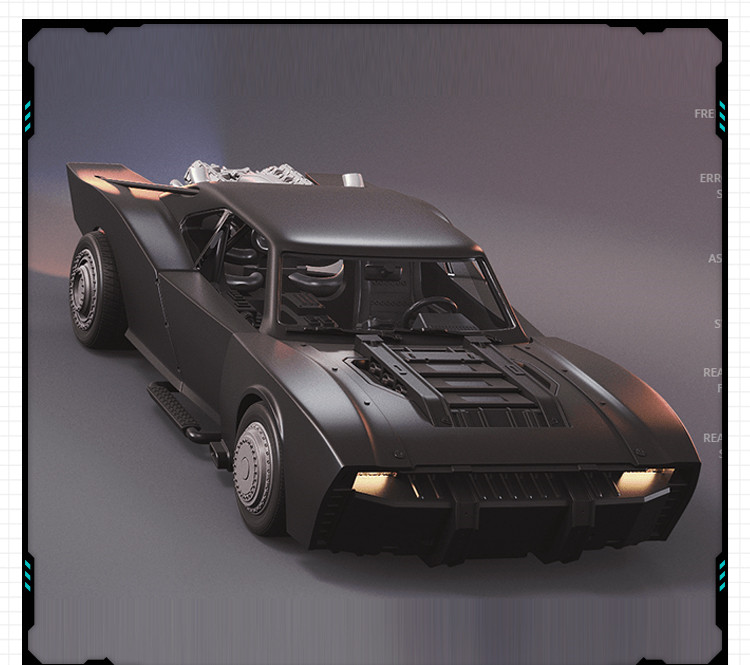 DC超级英雄蝙蝠侠跑车微缩模型 3D打印模型图纸白模定制STL文件