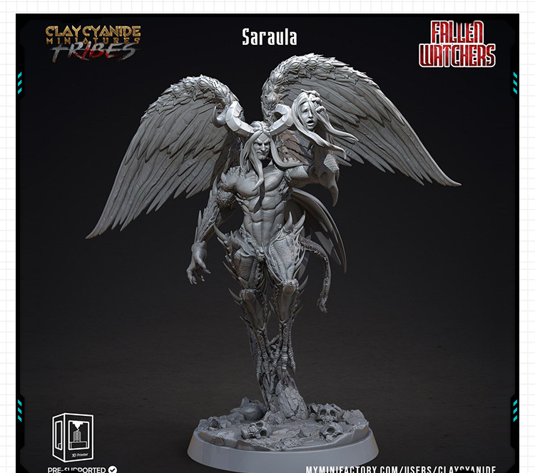 11款西方玄幻暗夜吸血鬼全身像 3D打印模型图纸白模定制STL文件