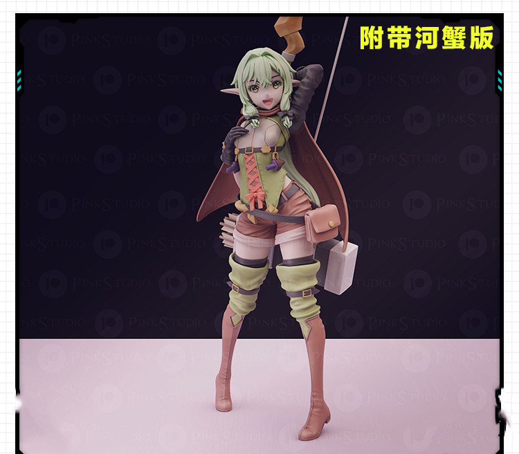 二次元妹子精灵弓箭手模型手办 3D打印模型图纸白模定制STL文件