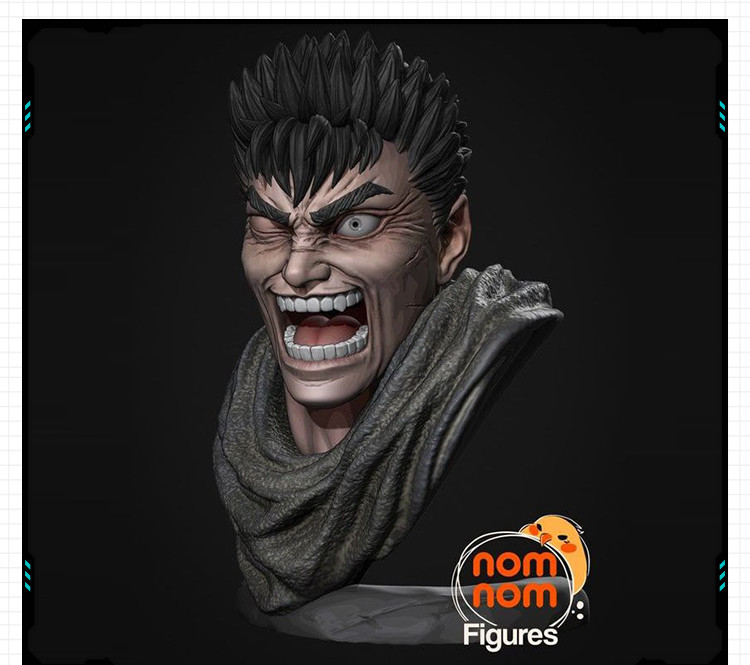 剑风传奇烙印勇士格斯胸像手办 3D打印模型图纸白模定制STL文件