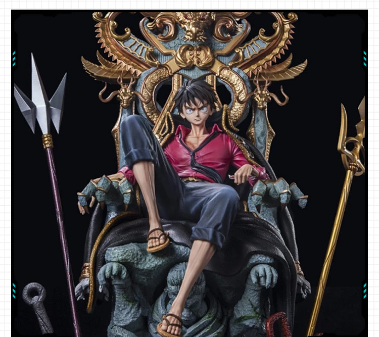 动漫海贼王路飞王座坐姿手办 3D打印模型图纸白模定制STL文件