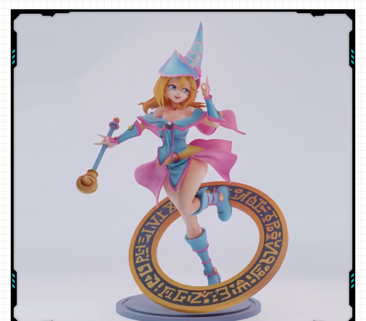 游戏王美女人物黑魔法师女孩手办 3D打印模型图纸白模定制STL文件