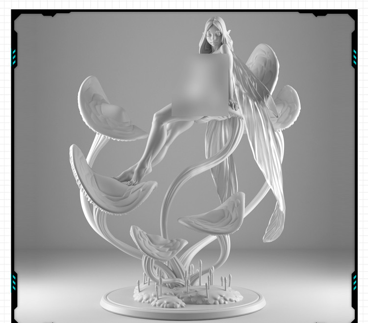 花仙子森林精灵天使欧娜手办 3D打印模型图纸白模定制STL文件