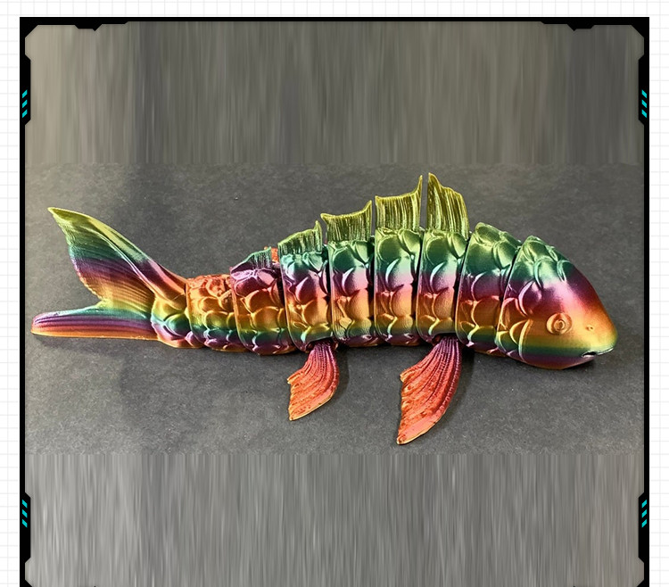 宠物小金鱼关节可动玩偶手办 3D打印模型图纸白模定制STL文件