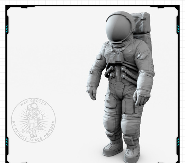太空火箭航天宇航员防护服摆件 3D打印模型图纸白模定制STL文件