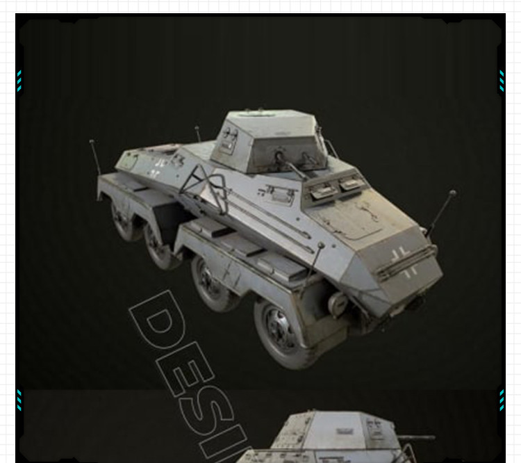 陆战坦克车微缩模型摆件手办 3D打印模型图纸白模定制STL文件