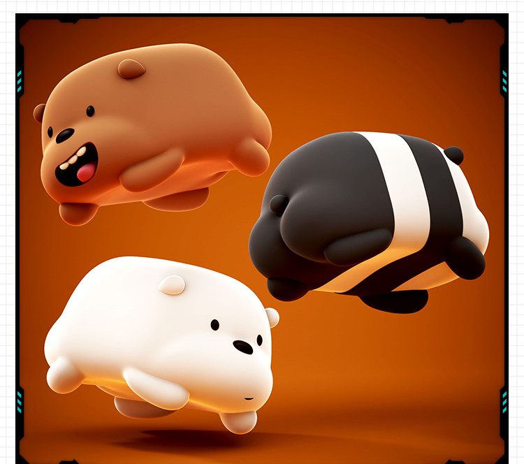 Q版可爱桌面摆件小熊造型手办 3D打印模型图纸白模定制STL文件