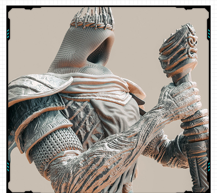 戏黑暗之魂3BOSS巨人尤里手办 3D打印模型图纸白模定制STL文件