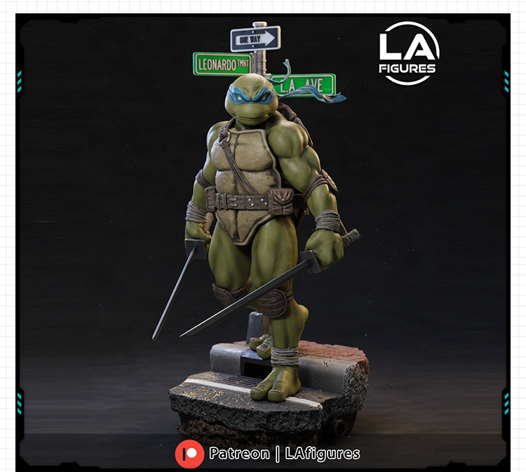 动漫忍者神龟Leonardo手办 3D打印模型图纸白模定制STL文件